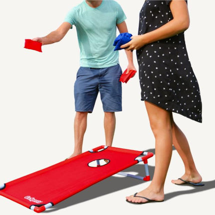 Juego de Cornhole GoSports portátil con marco de PVC con 8 pufs y estuche de viaje - Elige tu estilo