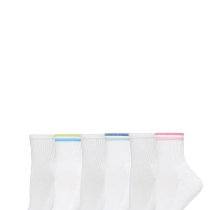 HUE Women's Mini Crew Socks (6-Pack), Tipped - 6 P