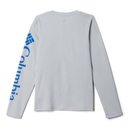 Columbia Boys Terminal Tackle Camiseta de manga larga, gris frío, azul vivo, XXS