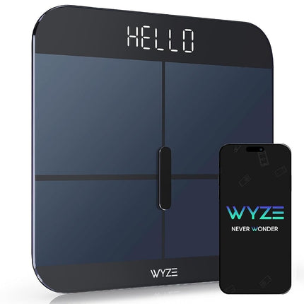 WYZE Smart Scale X for Body Weight, Digital Bathroom Scale for BMI, Body Fat, Water and Muscle, Heart Rate Monitor, Body Composition Analyzer for People, Baby, Pet, Blue Black, 400 lb