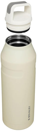 STANLEY IceFlow Cap and Carry Water Bottle 50 oz | Wide Mouth Twist Lid | Lightweight and Leakproof for Travel and Sports | Insulated Stainless Steel | BPA-Free | Cream Glimmer