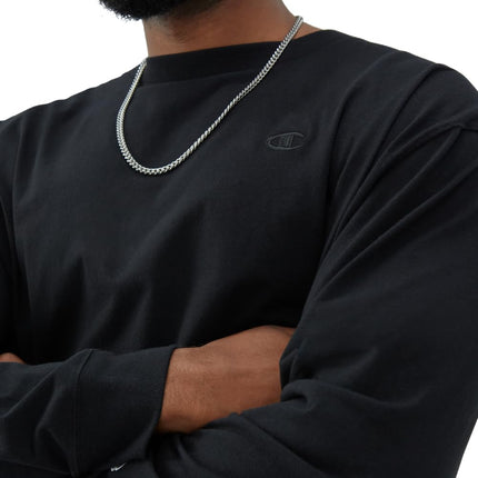 Champion Men's Long Sleeve T-Shirt, Classic T-Shirt for Men (Reg. Or Big & Tall), Black, S