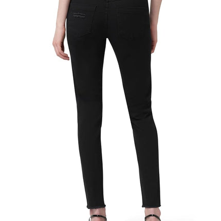 HUE Women's Ripped Knee Denim Leggings, Black, XS
