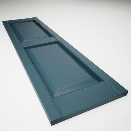 Ekena Millwork Lifetime Vinyl LP2S12X03100MB Standard Two Equal Panel Vinyls, Raised Panel Vinyl Shutters, w/Installation Shutter-Lok's & Matching Screws (Per Pair), 12"W x 31"H, Midnight Blue
