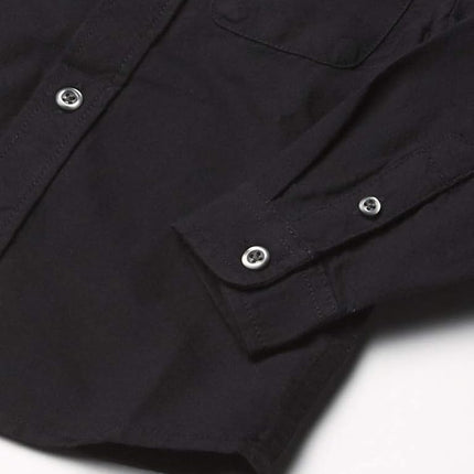 Children's Place The Baby Boys' Single and Toddler Long Sleeve Oxford Button Down Shirt, Black Single, 18-24 Months