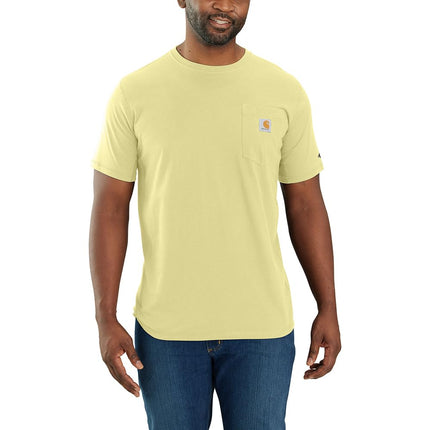Carhartt Force Men's Loose Fit Midweight Short Sleeve Pocket T-Shirt Yellow (Lemongrass), S, Lemon Grass, S