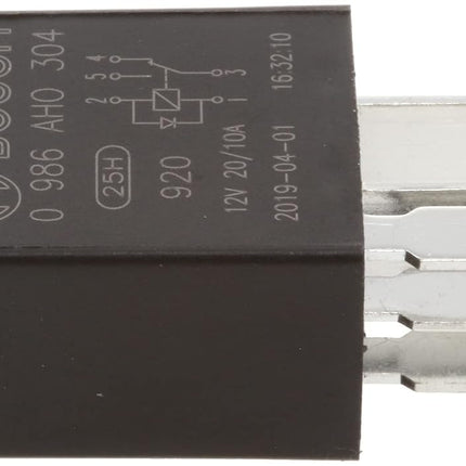 Bosch Automotive 0986AH0304 Micro Relay 12V 20A 5 Terminals IP5K4 Temperature Resistance -40°C to 85°C