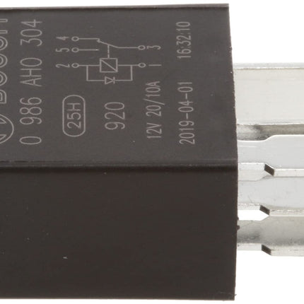 Bosch Automotive 0986AH0304 Micro Relay 12V 20A 5 Terminals IP5K4 Temperature Resistance -40°C to 85°C