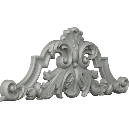 Ekena ONL22X08SA 22 1/4" W x 8 7/8" H x 1 1/8" P Savona Center with Scrolls Onlay, Primed