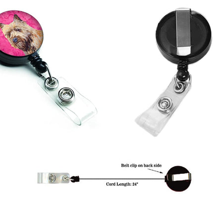 Caroline's Treasures Pink Cairn Terrier Retractable Badge Reel, Multicolor (LH9365PKBR)