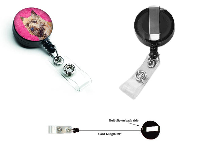 Caroline's Treasures Pink Cairn Terrier Retractable Badge Reel, Multicolor (LH9365PKBR)