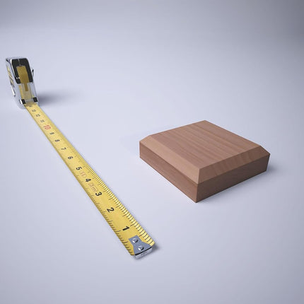 3 3/4"W x 3 3/4"H x 1 1/8"P Americraft Solid Hardwood Stain Grade Standard Smooth Rosette with Beveled Edge, Cherry