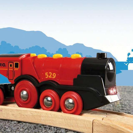 BRIO World Mighty Red Locomotive Battery Powered Toy Train for Kids Age 3 Years Up - Railway Set Accessories & Add Ons