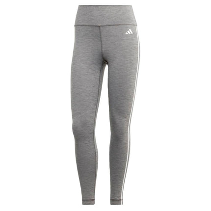 adidas Women's Training Essentials 3-Streifen Hohe Taille 7/8 Tights Leggings, Dark Grey Mottled, XXS