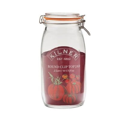 Kilner Round Clip Top Jar 0.35 Litre (350ml) Airtight Glass Storage Jar for Preserving Spices Dry Foods Reusable