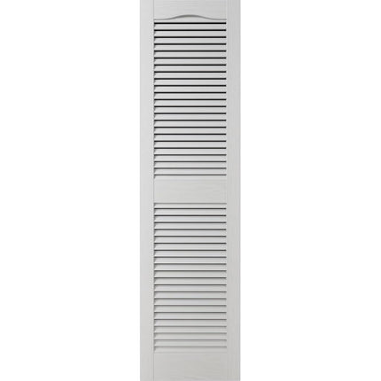 Ekena Millwork Lifetime Vinyl LL1S14X03900WH Standard Cathedral Top Center Mullion, Open Louver Vinyl Shutters, w/Installation Shutter-Lok's & Matching Screws (Per Pair), 14 1/2"W x 39"H, White