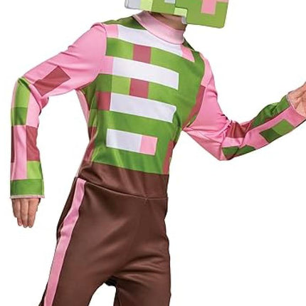 Disguise Minecraft Zombie Pigman Costume for Kids, Official Minecraft License Kids Fancy Dress for Boys, Includes Onesie and Headpiece, Ideal for Imaginative Play and Fancy Dress, For 4-6 Years