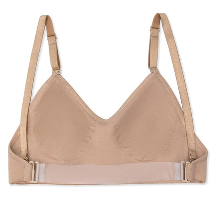 Capezio Seamless Clear Back Bras For Women, Dance & Sports Bras Women, Wear Under Leotards, Double-Layered Support Bra Detachable Clear Back Strap & Adjustable Shoulder Straps - Nude, XS (Extra Small)