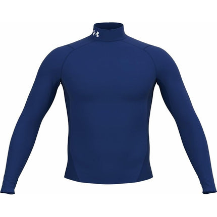 Under Armour Camiseta interior térmica ColdGear Armour para hombre, tejido de doble capa con interior ultracálido, primera capa para correr, ciclismo y actividades en climas fríos, azul real/blanco, XL