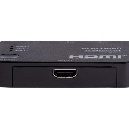 Conmutador HDMI 2.0 Delgado Monoprice Blackbird 4K 3x1 - Negro | 4k a 60Hz, compatible con HDCP 2.2, HDR, compatible con Dolby TrueHD y control remoto IR