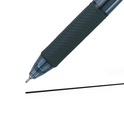Bolígrafos Pentel BLN105 de gel con capuchón con clic, línea de 0.25 mm y bola de 0.5 mm, de 12 mm, color negro, paquete de 1