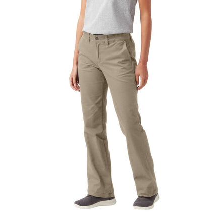 Dickies Women's High Rise Skinny Twill Pants, Rinsed Desert Sand, 27