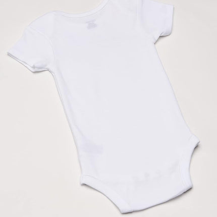 Gerber Baby Soft Cotton Short Sleeve Onesies 5-pack Solid White Bodysuits, 24 Months