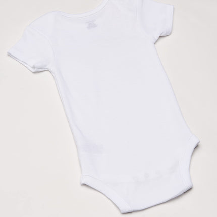 Gerber Baby Soft Cotton Short Sleeve Onesies 5-pack Solid White Bodysuits, 18 Months