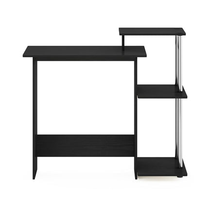Furinno Efficient Home Laptop Notebook Computer Desk, Study Desk, Writing Desk, Americano/Stainless Steel