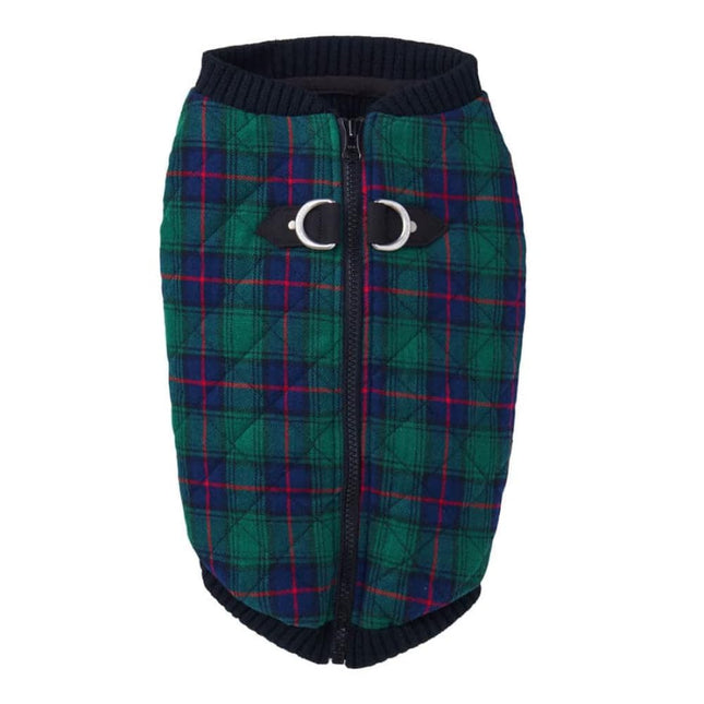 Gooby Fashion Vest Check, Green, Medium