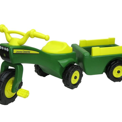 Tomy John Deere Pedal Tractor Trike and Wagon Trai