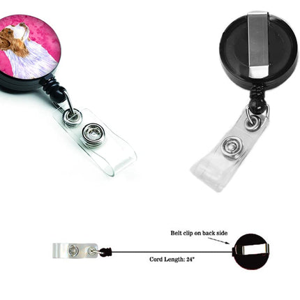 Caroline's Treasures Pink Australian Shepherd Retractable Badge Reel, Multicolor (LH9363PKBR)