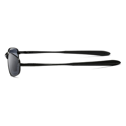 Lunettes de soleil polarisées ZHILE, petite taille, monture rectangulaire en métal pour hommes et femmes, protection UV400, noir, S