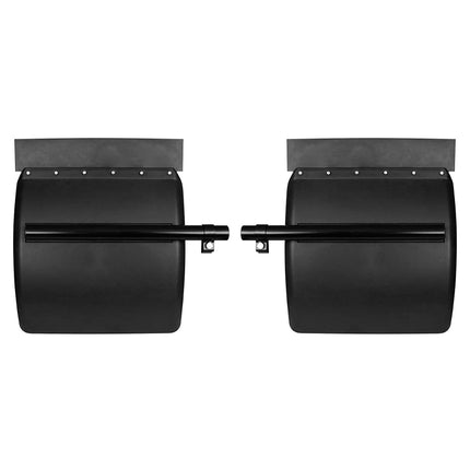 United Pacific 10714 Competition Series 24” x 24” Heavy-Duty Black Poly Quarter Fender Set w/Tube Bracket, Internal Mounting – ONE Set (Pack of 2)