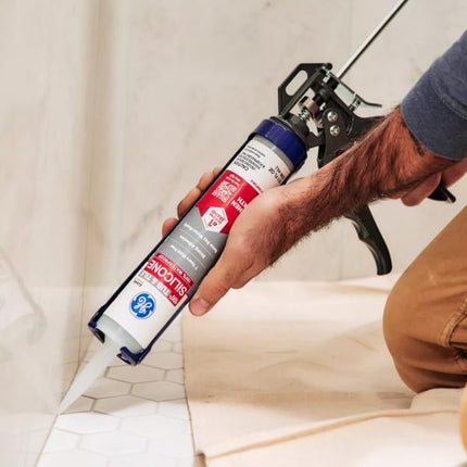 GE Silicone I Tub & Tile Silicone Caulk, 10.1 Oz. Tube, Clear, GE612