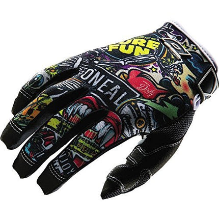 O'Neal Jump Gloves with Crank Graphic (Black/Multicolor, Size 9)