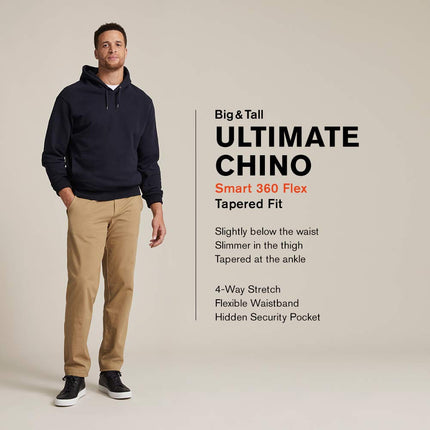 Dockers Men's Big & Tall Ultimate Chino 360 Flex Pant Casual, Black-Tapered, 40W x 36L