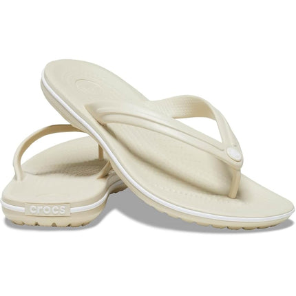 Crocs Unisex Crocband Flip Flip Flops, Bone, 8 UK Men/ 9 UK Women