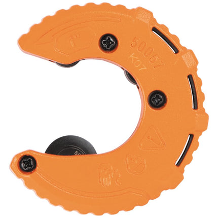 Klein Tools 50057 C-Style Copper Tubing Pipe Cutter Tool, 1-Inch Cutting Capacity, Ultra-Compact for Tight Spaces, Free-Spinning Rollers