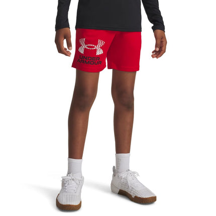 Under Armour Shorts Tech con logo para niños, (600) Rojo / / Blanco, S
