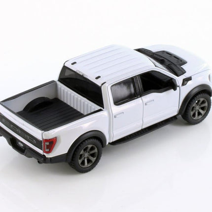 KiNSMART - 2022 Ford F-150 Raptor 5" 1:46 Scale Die Cast Model Toy Truck (White)