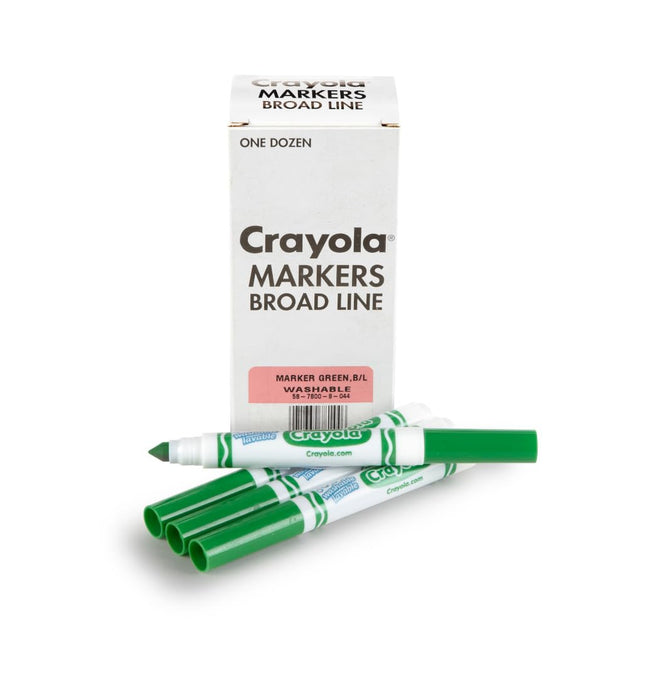 Crayola 12 Count Washable Bulk Markers, Green
