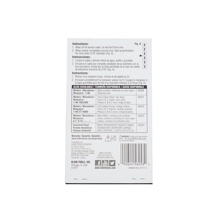 Klein Tools 56253 Wire Marker Book, Black Letters, Numbers, and Symbols