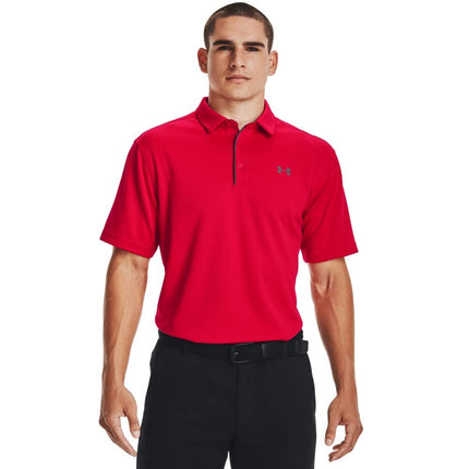 Under Armour Tech Men's Polo Shirt,Red/Graphite,Medium
