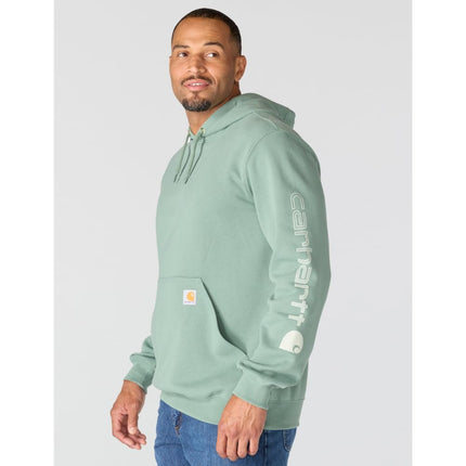 Carhartt Men's Loose Fit Midweight Logo Sleeve Graphic Sweatshirt, Green Slate, 4XL