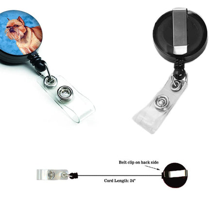 Caroline's Treasures Blue Brussels Griffon Retractable Badge Reel, Multicolor (LH9359BUBR)