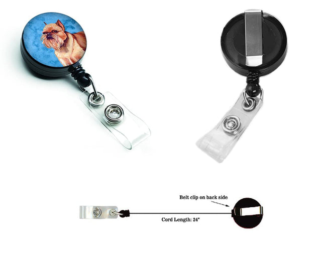 Caroline's Treasures Blue Brussels Griffon Retractable Badge Reel, Multicolor (LH9359BUBR)