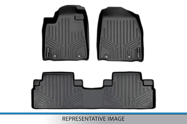SMARTLINER Tapis de sol sur mesure – Jeu de 2 rangées – Noir pour Ford Explorer 2015-2016 sans console centrale de 2e rangée