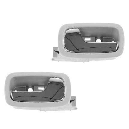 TRQ Door Handle Front Inner Inside Gray & Chrome P