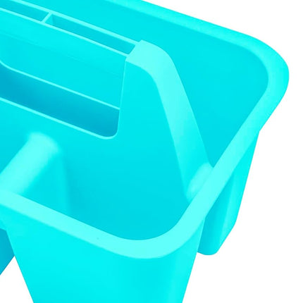 Storex Mini Classroom Caddy, Multipurpose Classroom Organizer with Handle, Teal, 12-Pack (01065U12C)